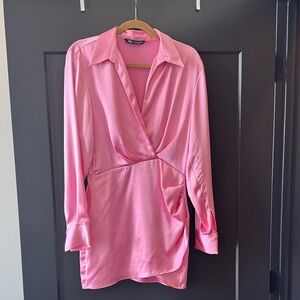 Zara Blush Pink Long Sleeve Dress